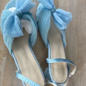 Azazie Light Blue Pleated Heels